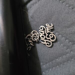 Silver 'Love You' Pendant Necklace